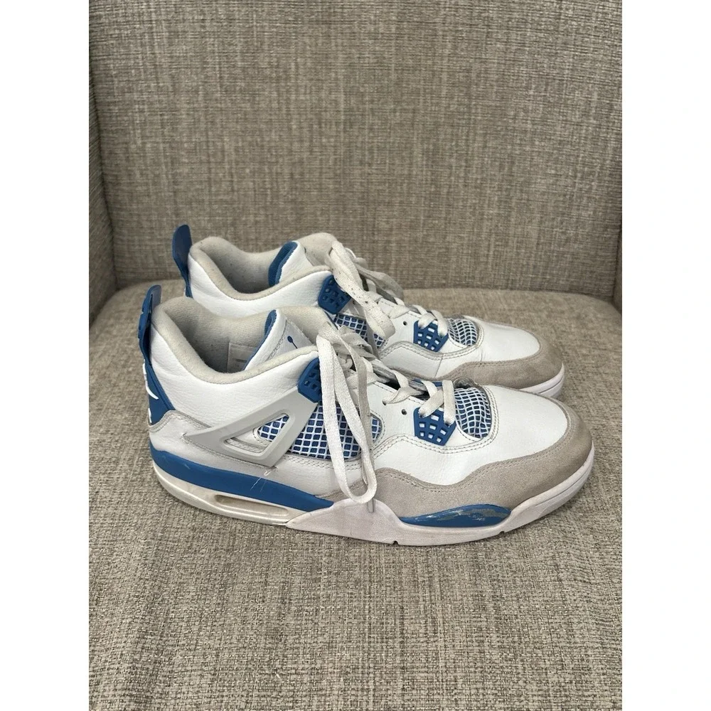 Air Jordan 4 Retro Sneakers Military Blue Sz 10 FV5029-141